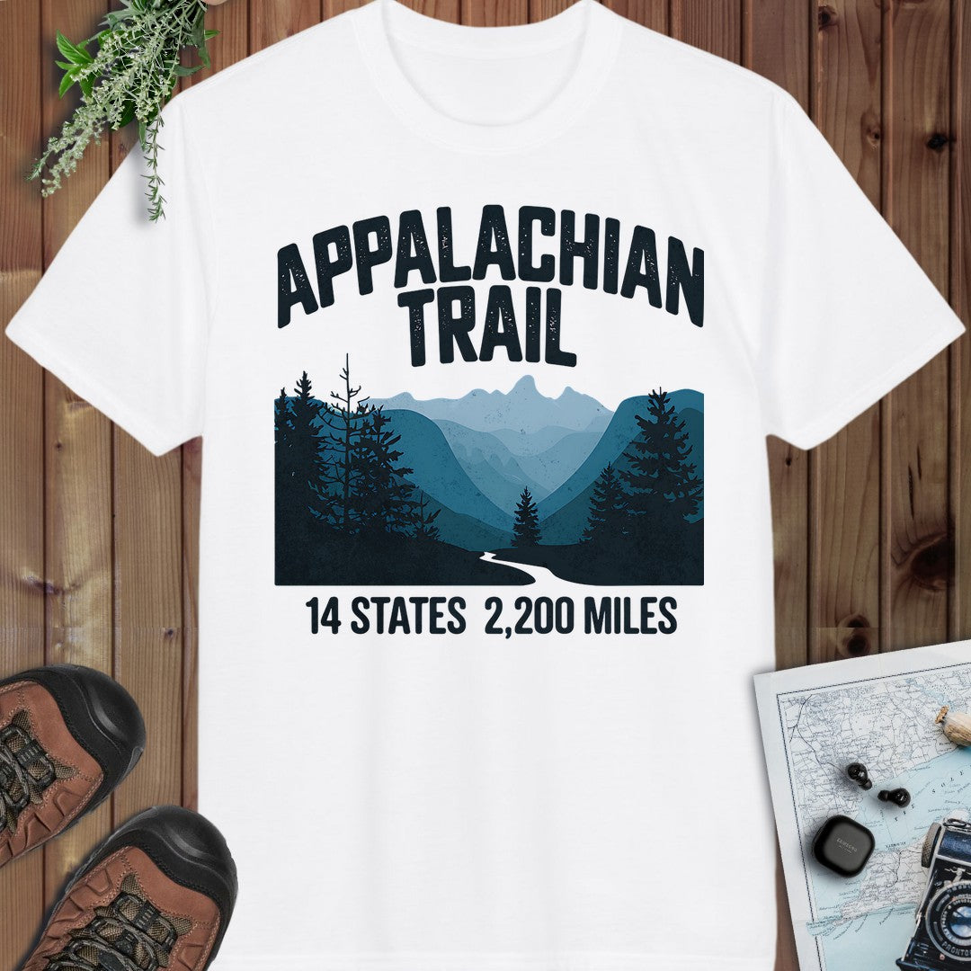 Appalachian Trail 14 States 2200 Miles Performance T-Shirt in White