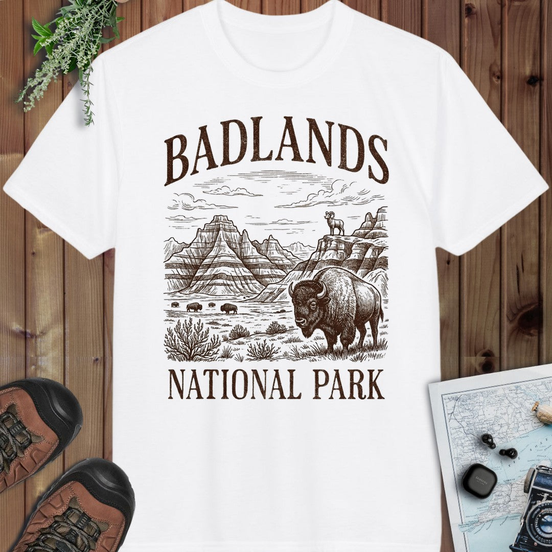 Badlands National Park Rustic Graphic T Shirt Performance T-Shirt in White