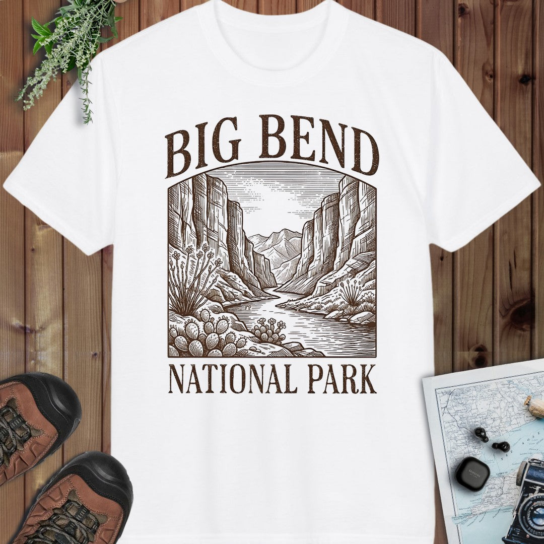 Big Bend National Park Rustic Graphic T Shirt Performance T-Shirt in White