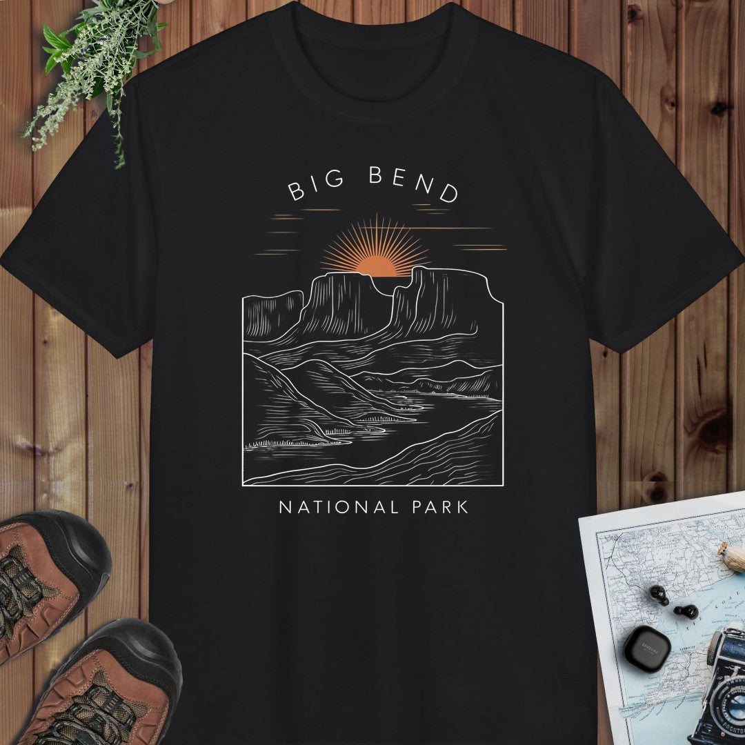 Big Bend National Park Sunrise River Performance T-Shirt in Black