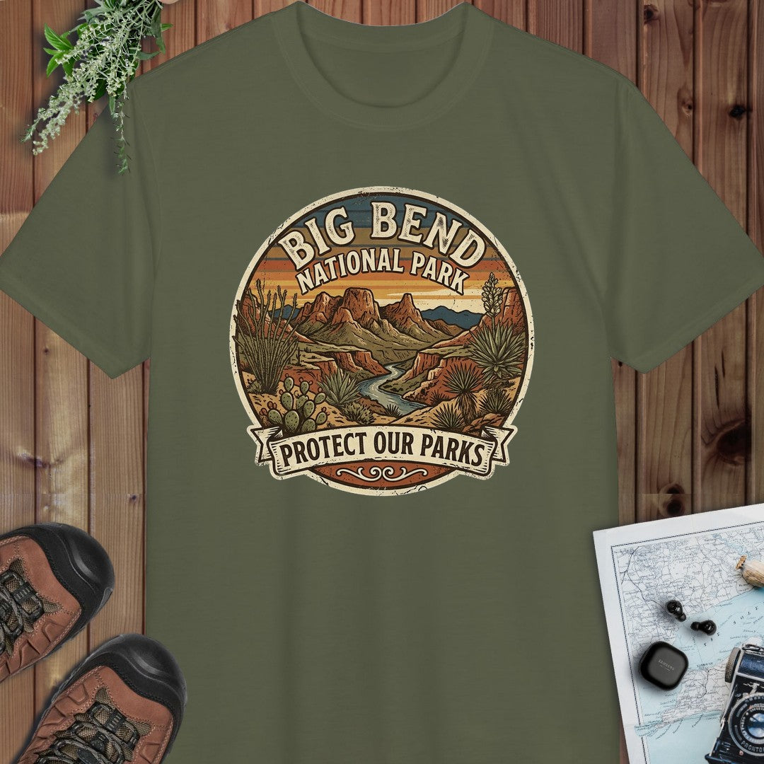 Big Bend National Park Protect Our Parks Performance T-Shirt in Military Green