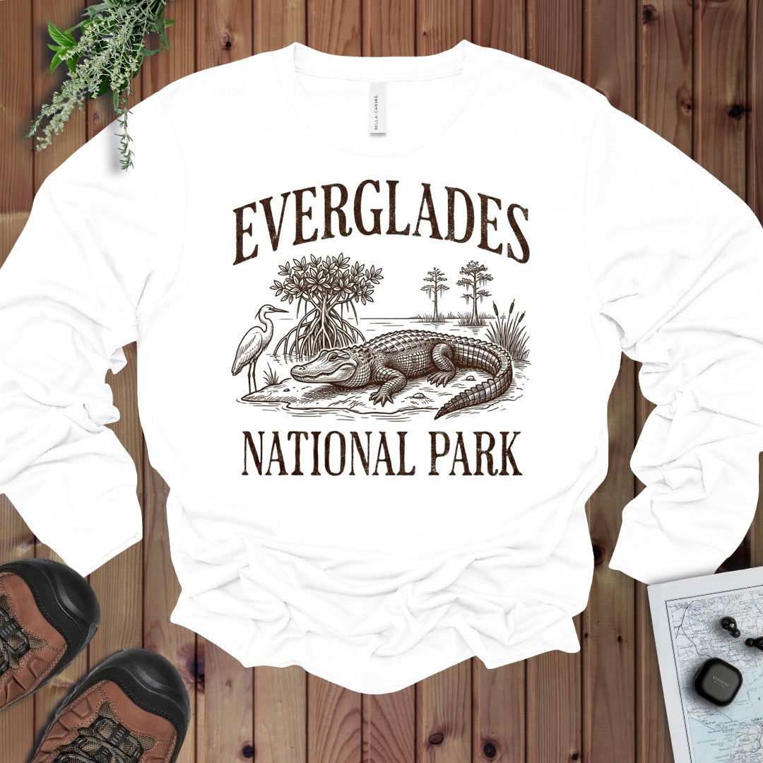 Everglades National Park Rustic Long Sleeve T-Shirt in White