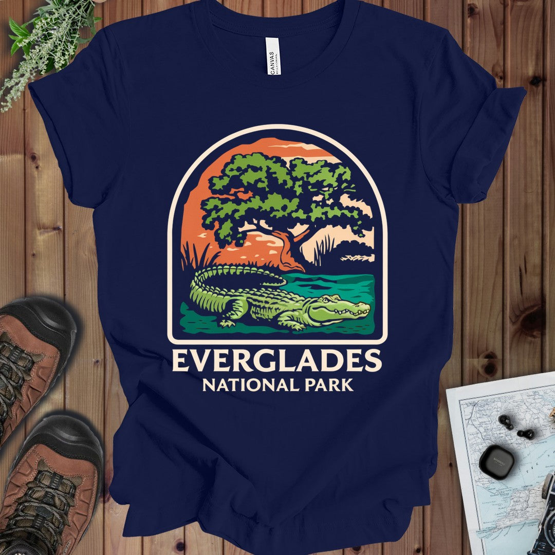Everglades National Park Unisex Fit Alligator Tee Kids Graphic T-Shirt in Navy