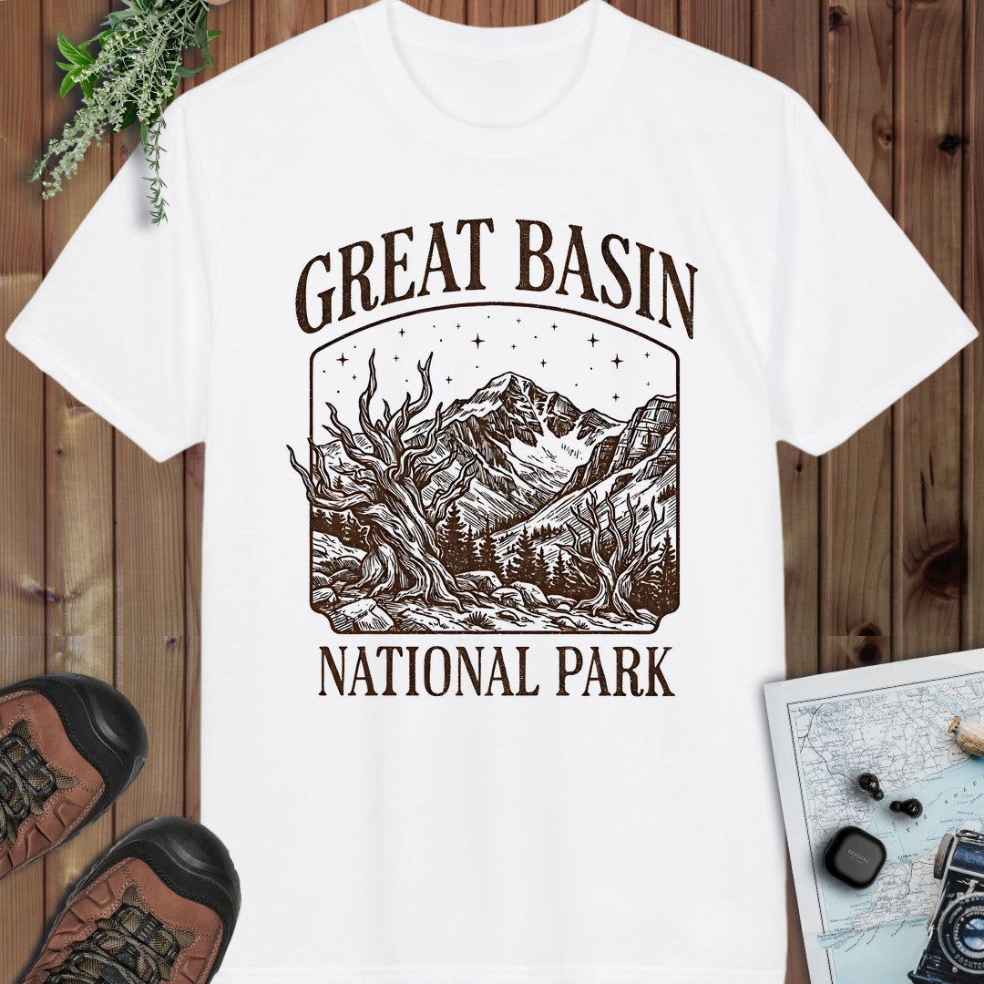 Great Basin National Park Rustic Performance T-Shirt in White