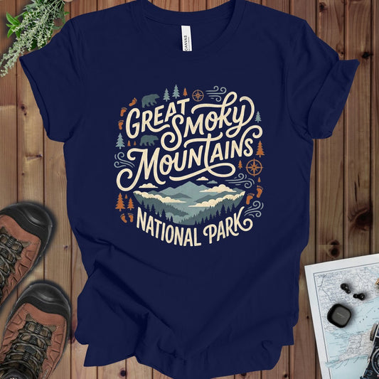 Great Smoky Mountain National Park Kids Graphic T-Shirt in Navy