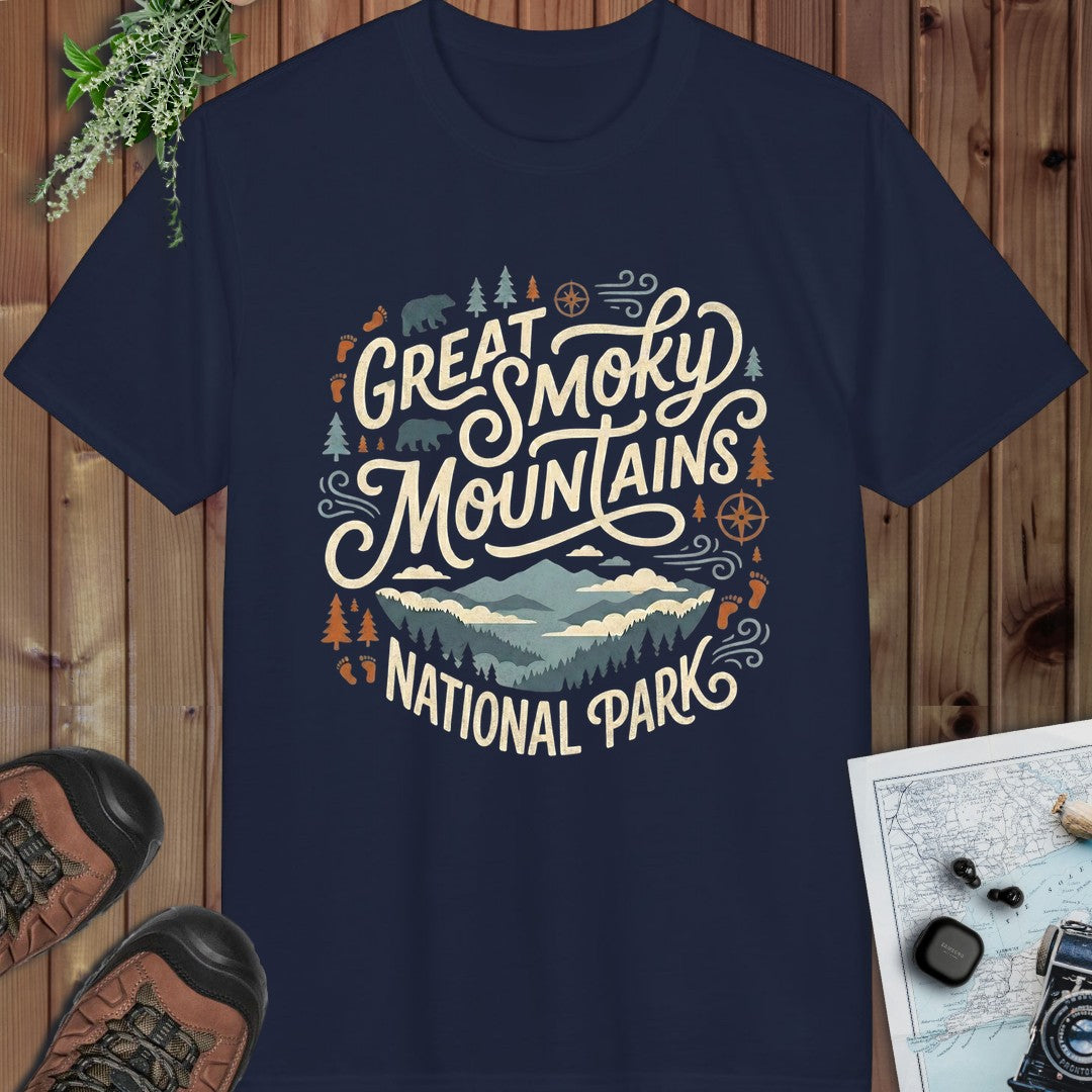 Great Smoky Mountain National Park Performance T-Shirt in Navy