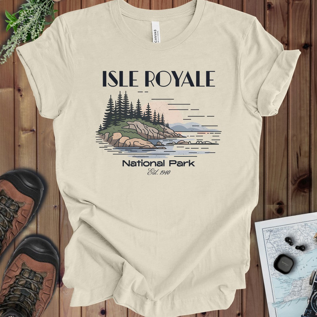 Isle Royale Superior Lines National Park Kids Graphic T-Shirt in Natural