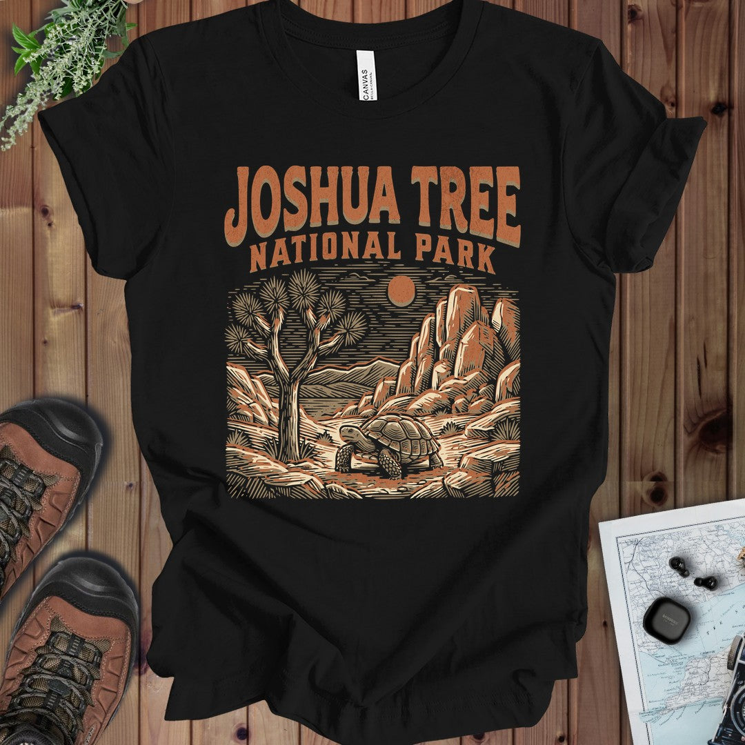 Joshua Tree National Park Desert Tortoise Kids Graphic T-Shirt in Black