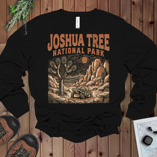 Joshua Tree National Park Desert Tortoise Long Sleeve T-Shirt in Black