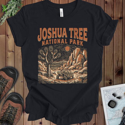 Joshua Tree National Park Desert Tortoise Kids Graphic T-Shirt in Vintage Black