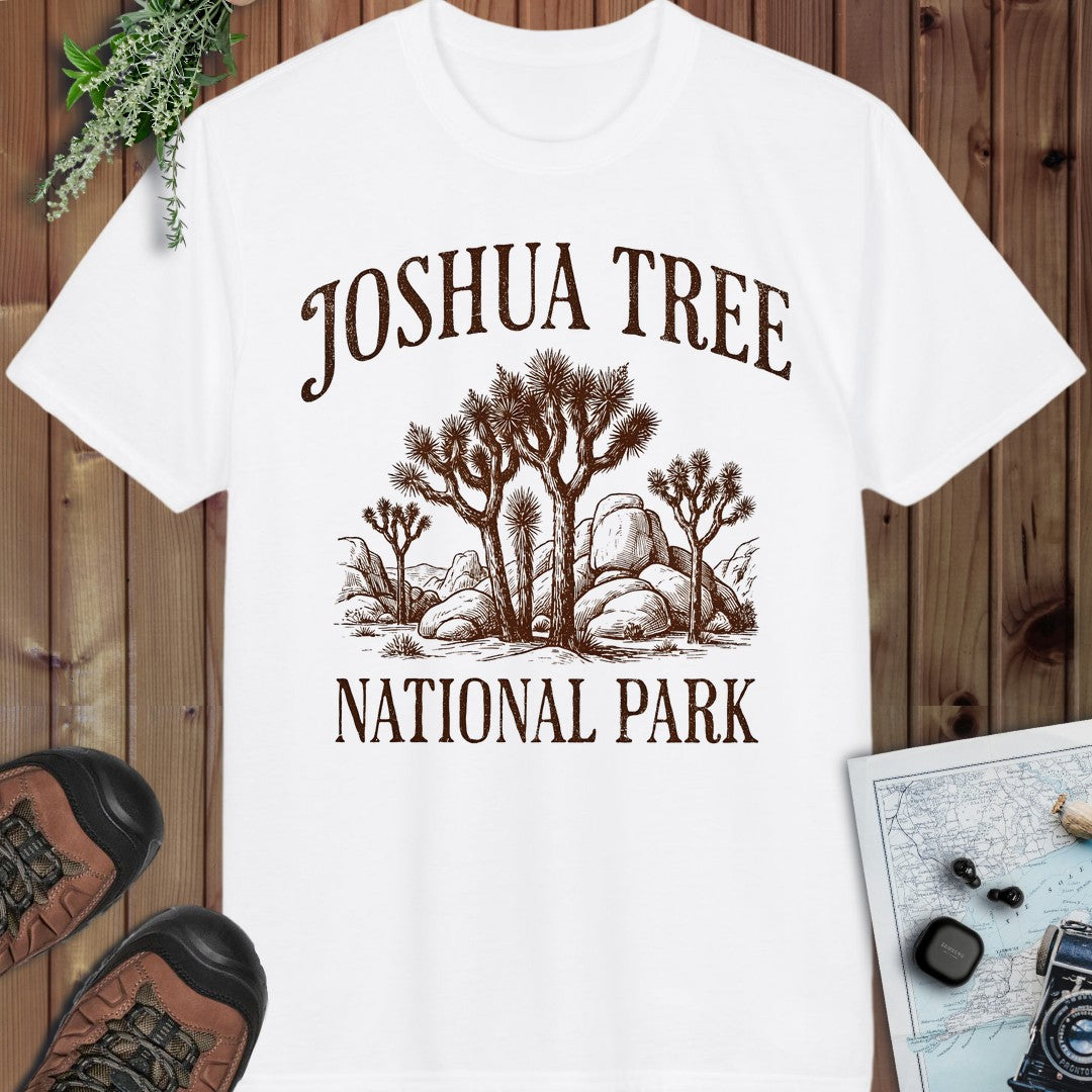 Joshua Tree National Park Rustic Performance T-Shirt in White