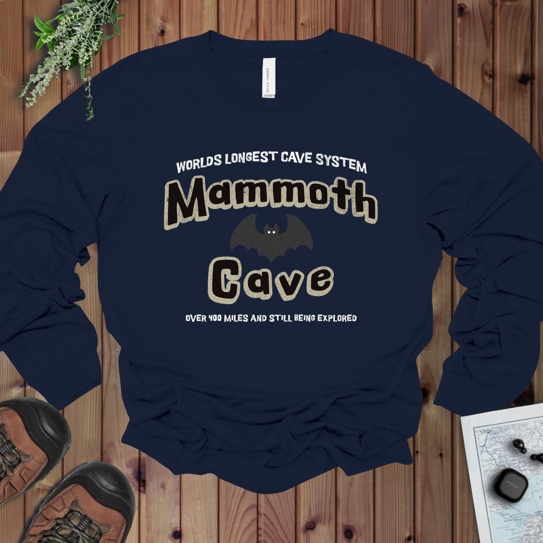 Mammoth Cave National Park Longest Cave Long Sleeve T-Shirt in Navy