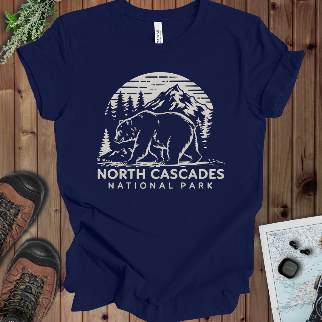 North Cascades National Park Unisex Kids Graphic T-Shirt in Navy