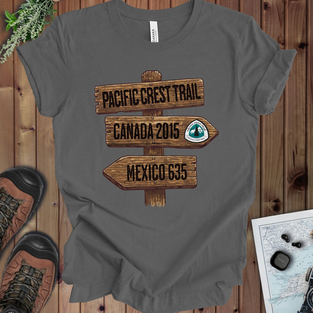 Pacific Crest Trail Mexico Canada 2650 Mile Sign Kids Graphic T-Shirt in Asphalt