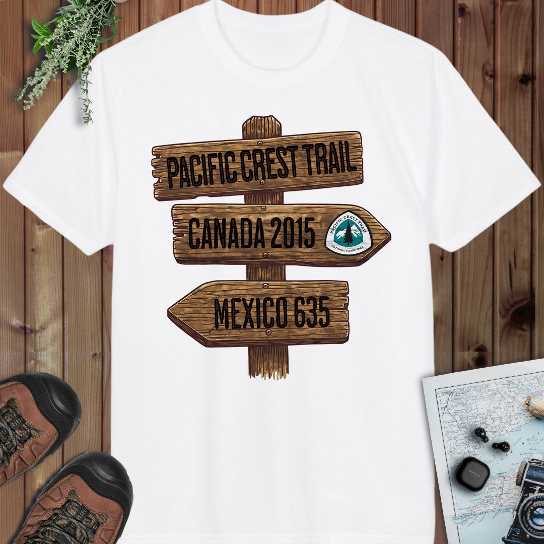 Pacific Crest Trail Mexico Canada 2650 Mile Sign Performance T-Shirt in White