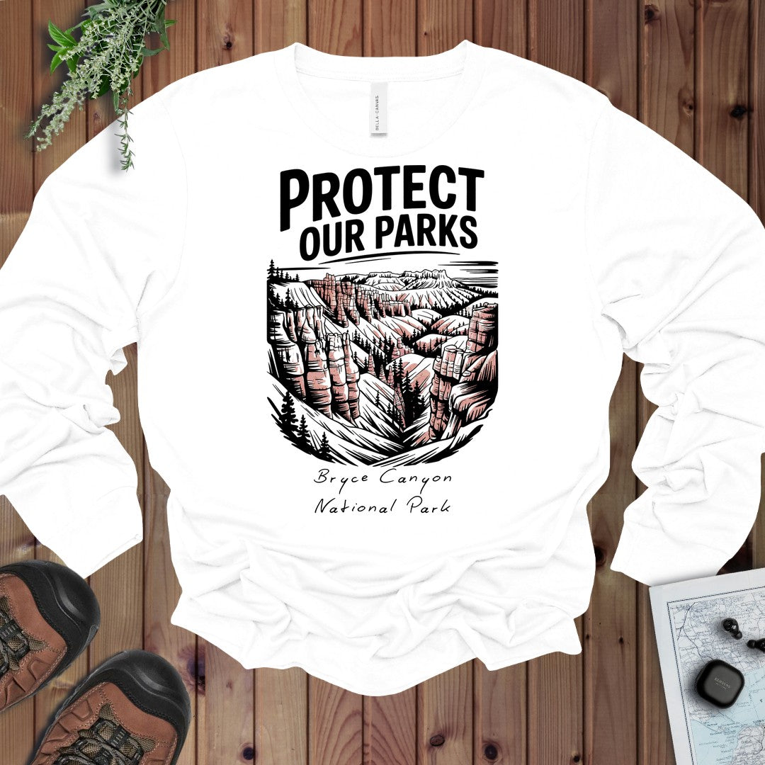 Protect Our Parks Bryce Canyon Long Sleeve T-Shirt in White