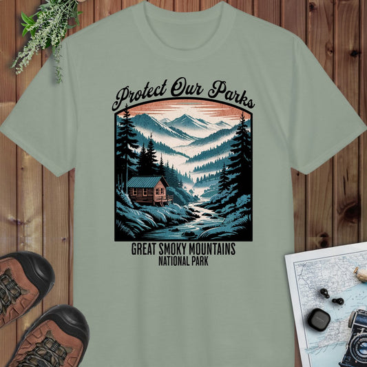 Protect Our Parks Great Smoky Mountains National Park Performance T-Shirt in Sage