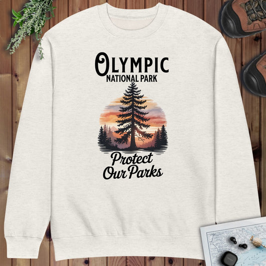 Protect Our Parks Olympic Crewneck Sweatshirt in Oatmeal Heather