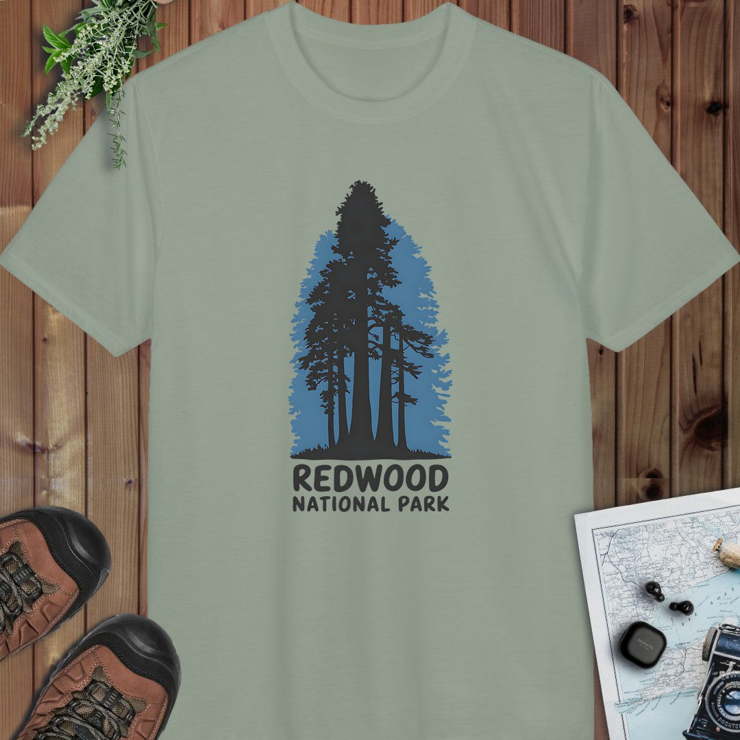 Redwood National Park Shaded Blue Performance T-Shirt in Sage