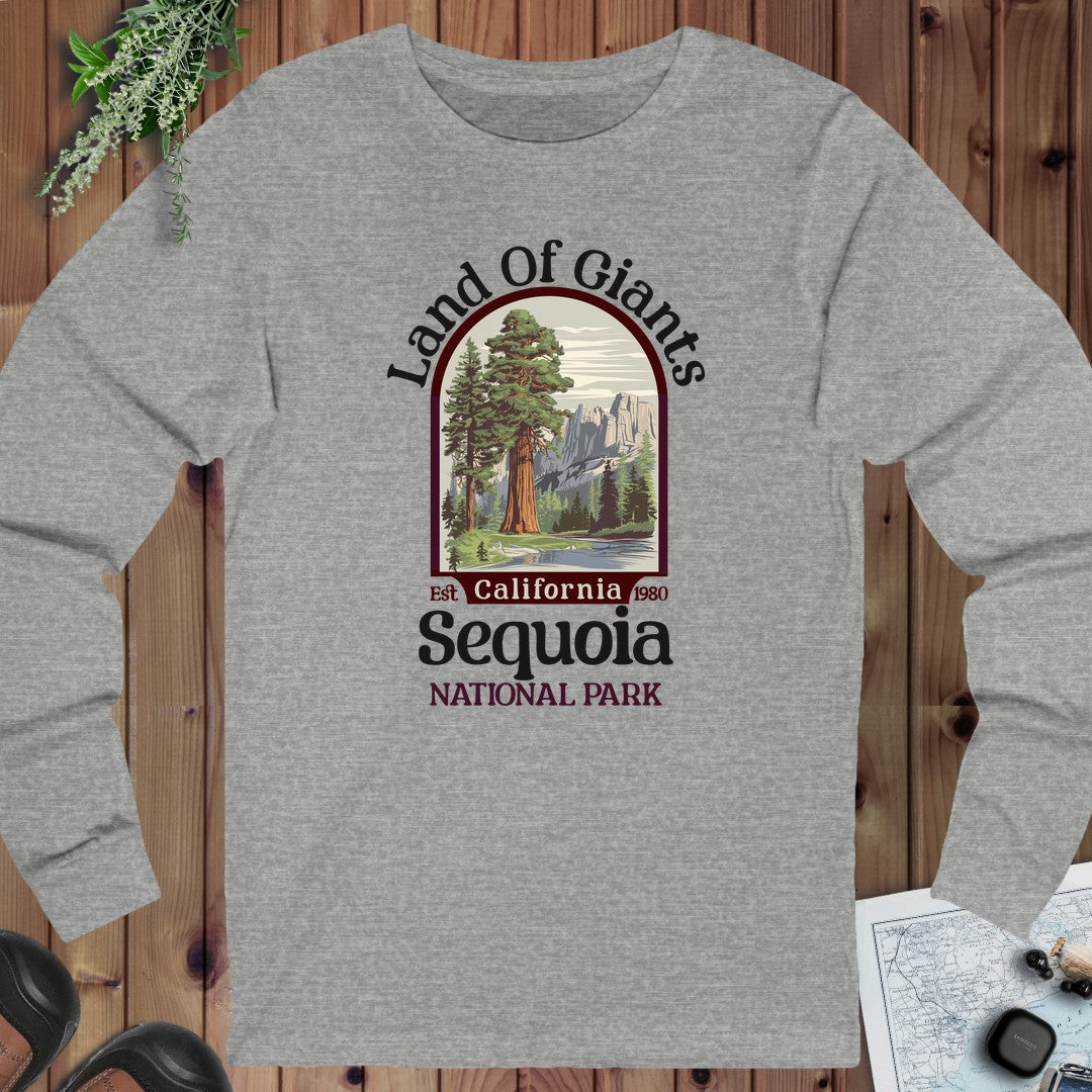 Sequoia National Park Land Of Giants Long Sleeve T-Shirt in Athletic Heather