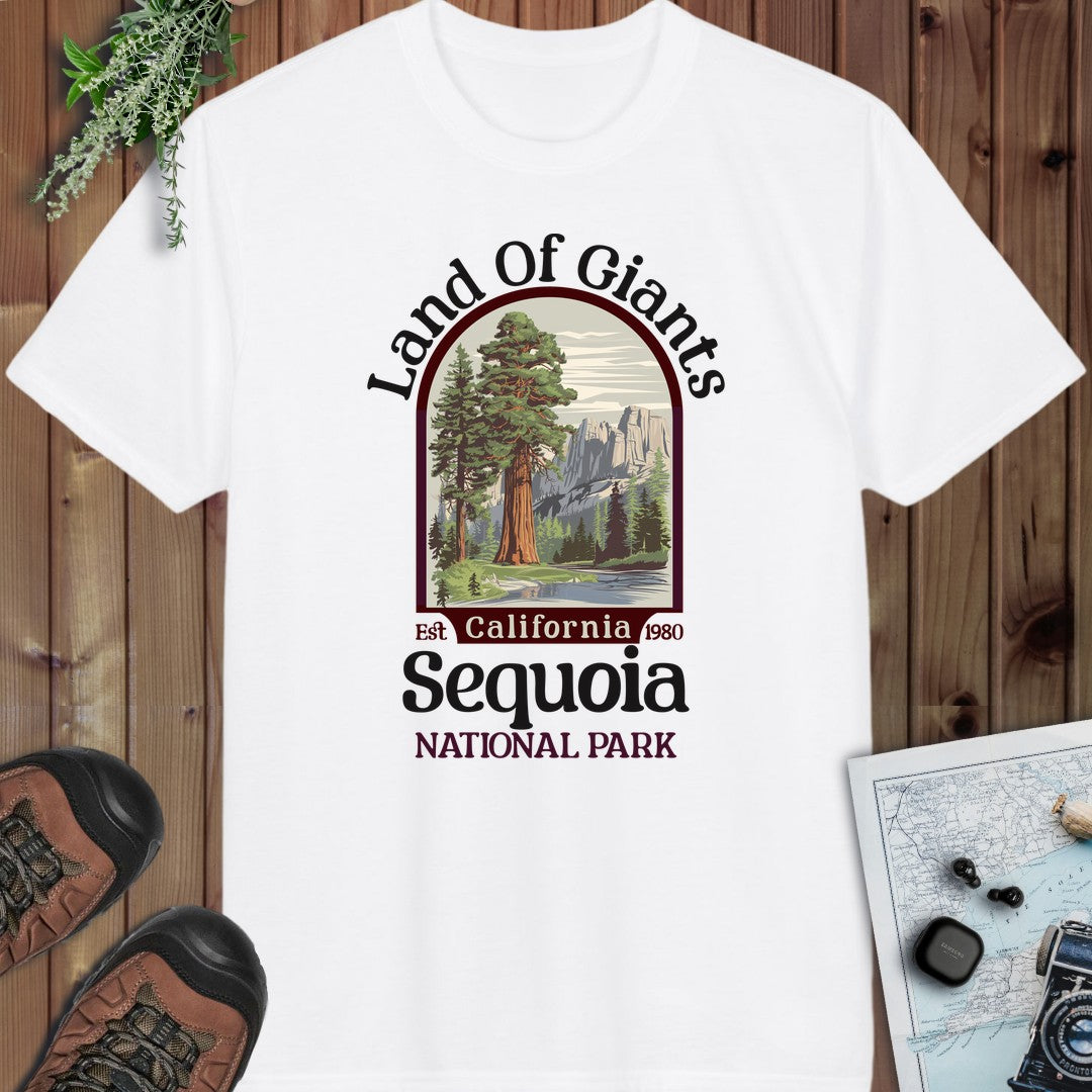 Sequoia National Park Land Of Giants Performance T-Shirt in White