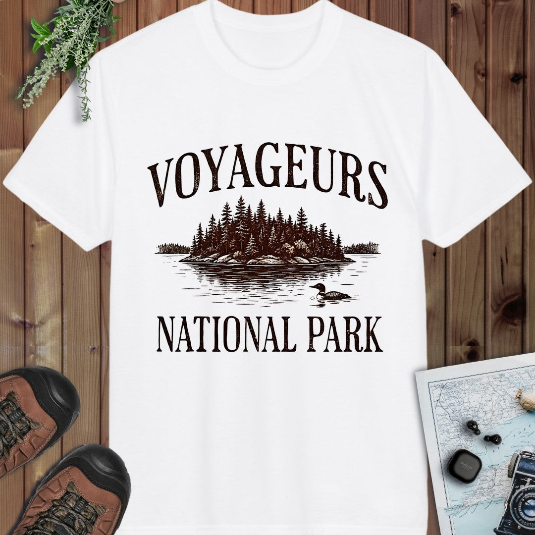 Voyageurs National Park Rustic Performance T-Shirt in White