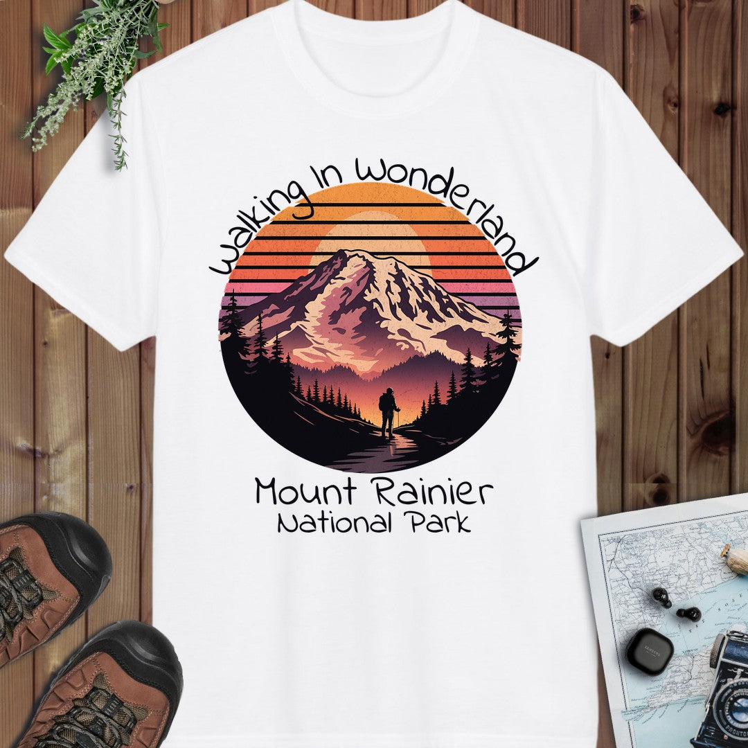 Walking In Wonderland Mount Rainier National Park Performance T-Shirt in White