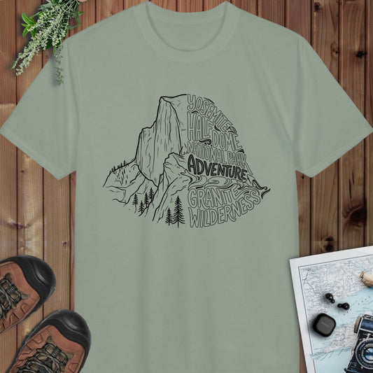 Yosemite Half Dome Lines Performance T-Shirt in Sage