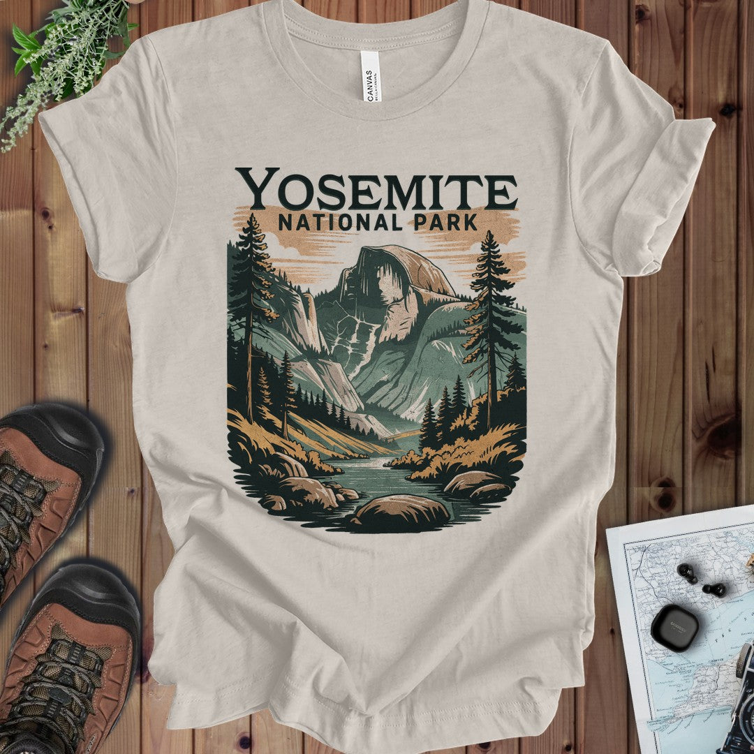 Yosemite Valley Half Dome Kids Graphic T-Shirt in Heather Dust