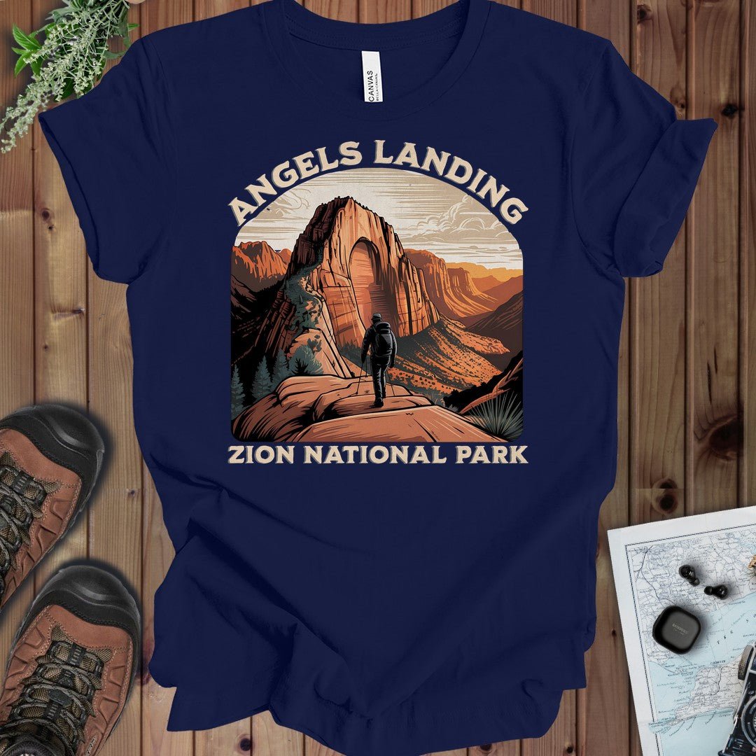 Angels Landing Zion Kids Graphic T-Shirt in Navy