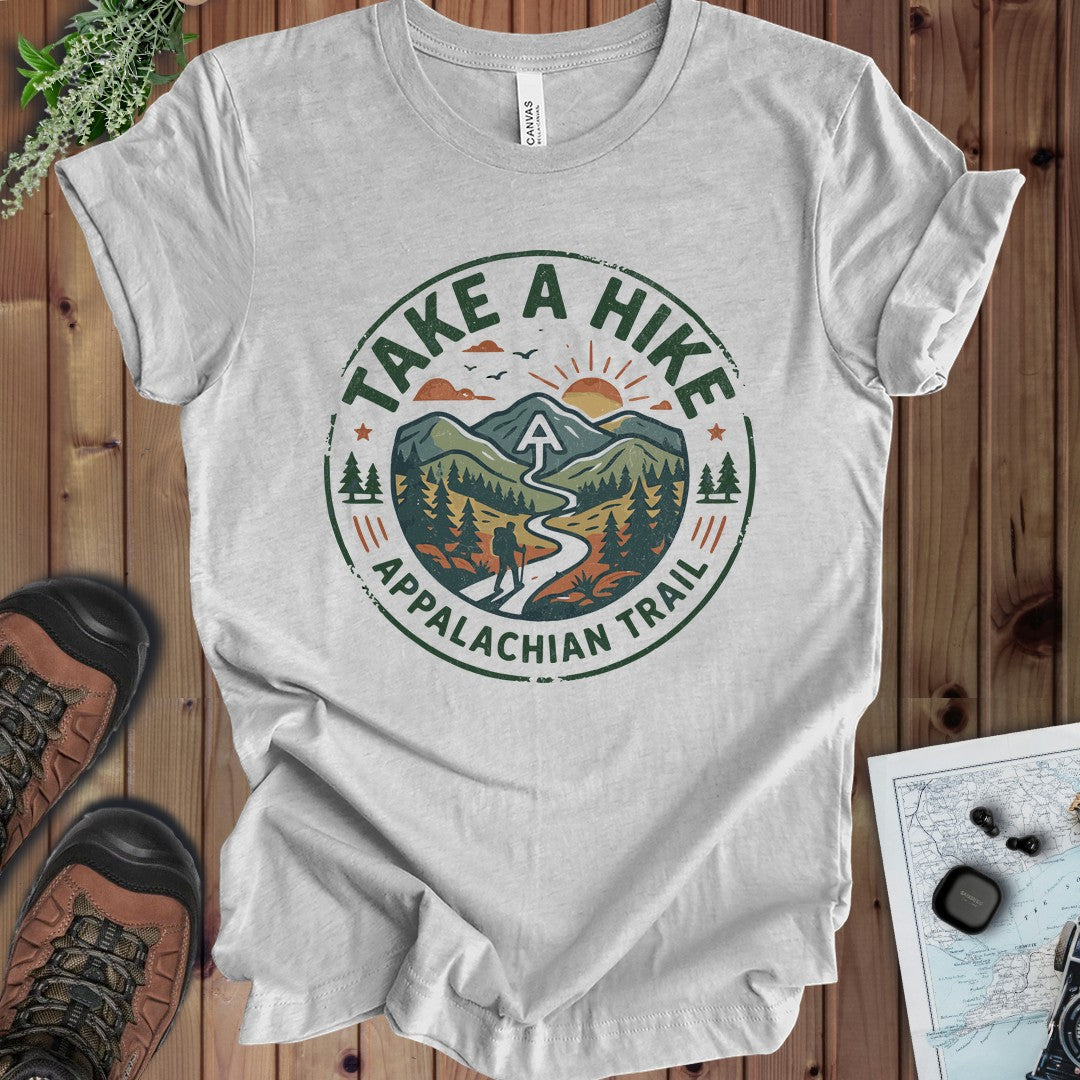 Take A Hike Appalachian Trail Graphic Kids T-Shirt in Athletic Heather