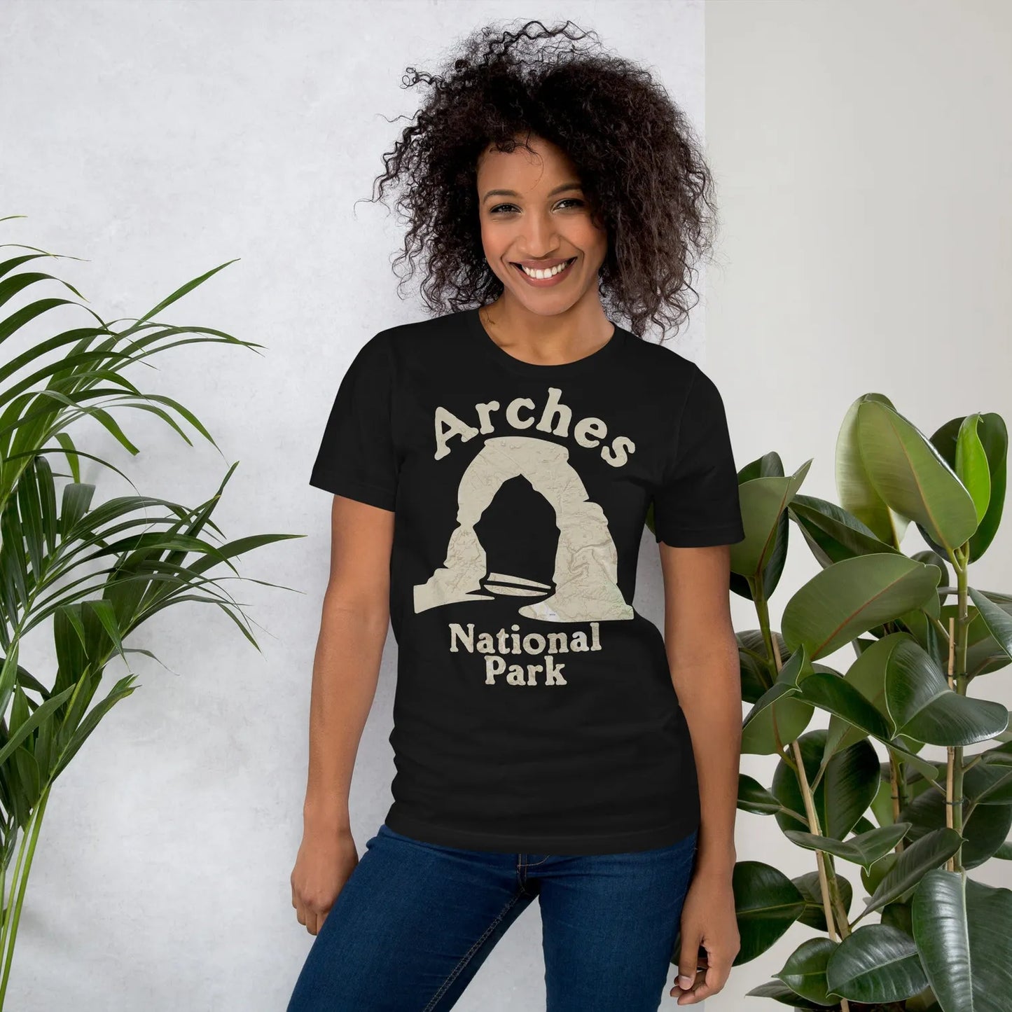 Arches National Park topo t-shirt detail or alternate product view