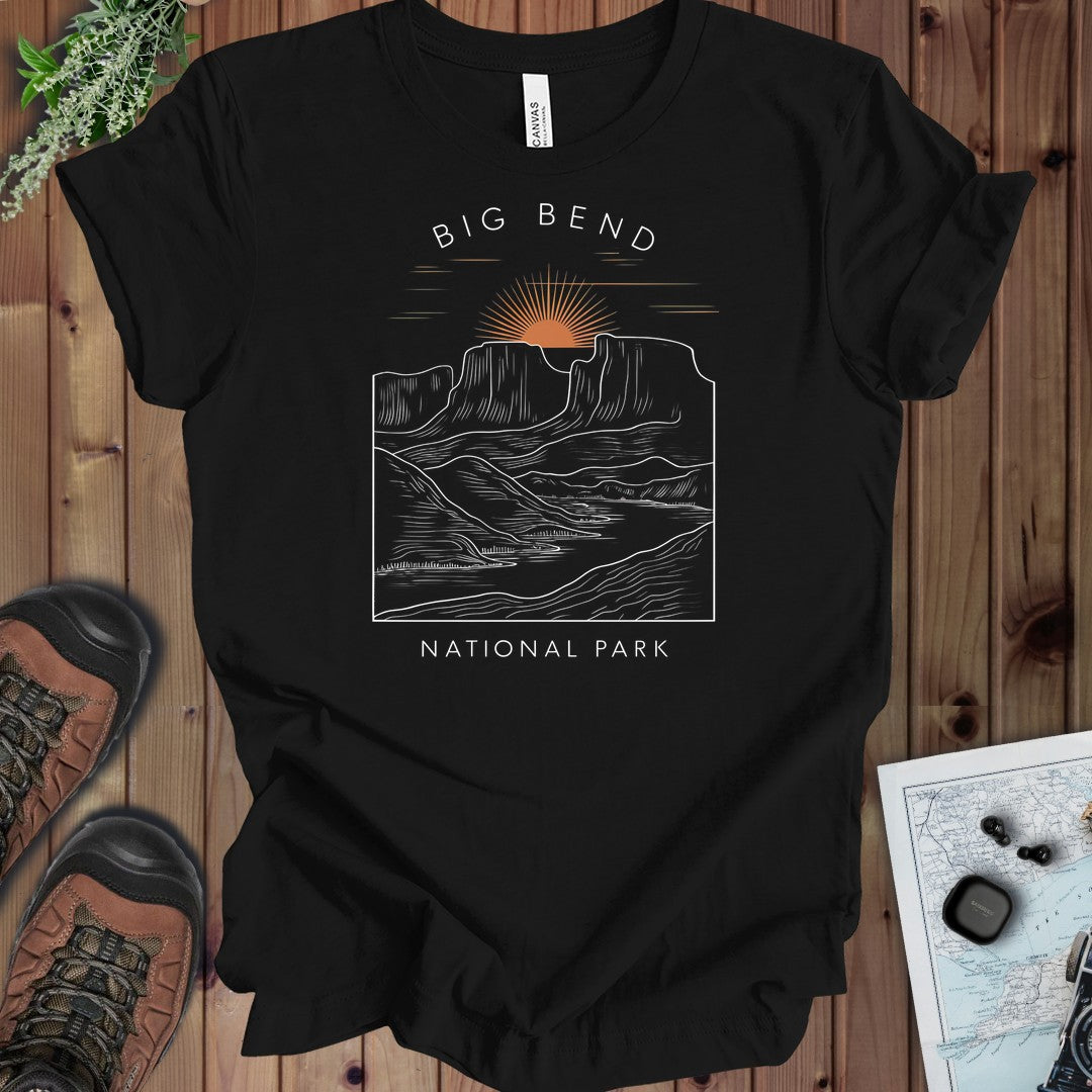 Big Bend Sunrise River Kids Graphic T-Shirt in Black
