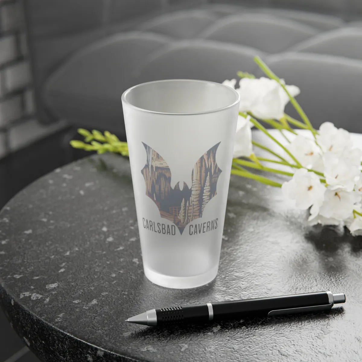 Carlsbad Caverns National Park Bat Frosted Mug - Parks Apparelpint glass