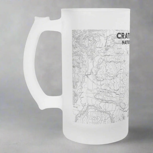 Crater Lake National Park Frosted Topographic Pint Mug - Parks ApparelPint Mug