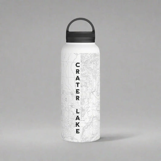 Crater Lake National Park Topographic Steel Water Bottle Handle Lid - Parks Apparelwater bottle