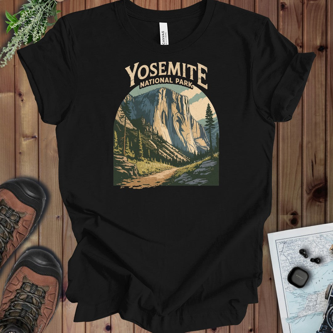 El Capitan Yosemite Valley Kids Graphic T-Shirt in Black