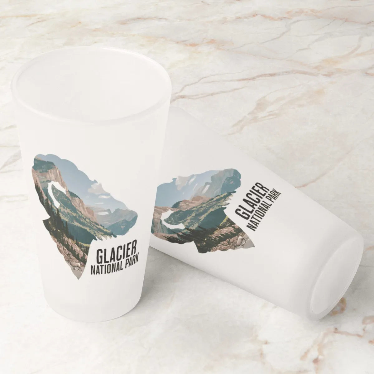 Glacier National Park Big Horned Sheep Frosted Pint - Parks Apparelpint glass