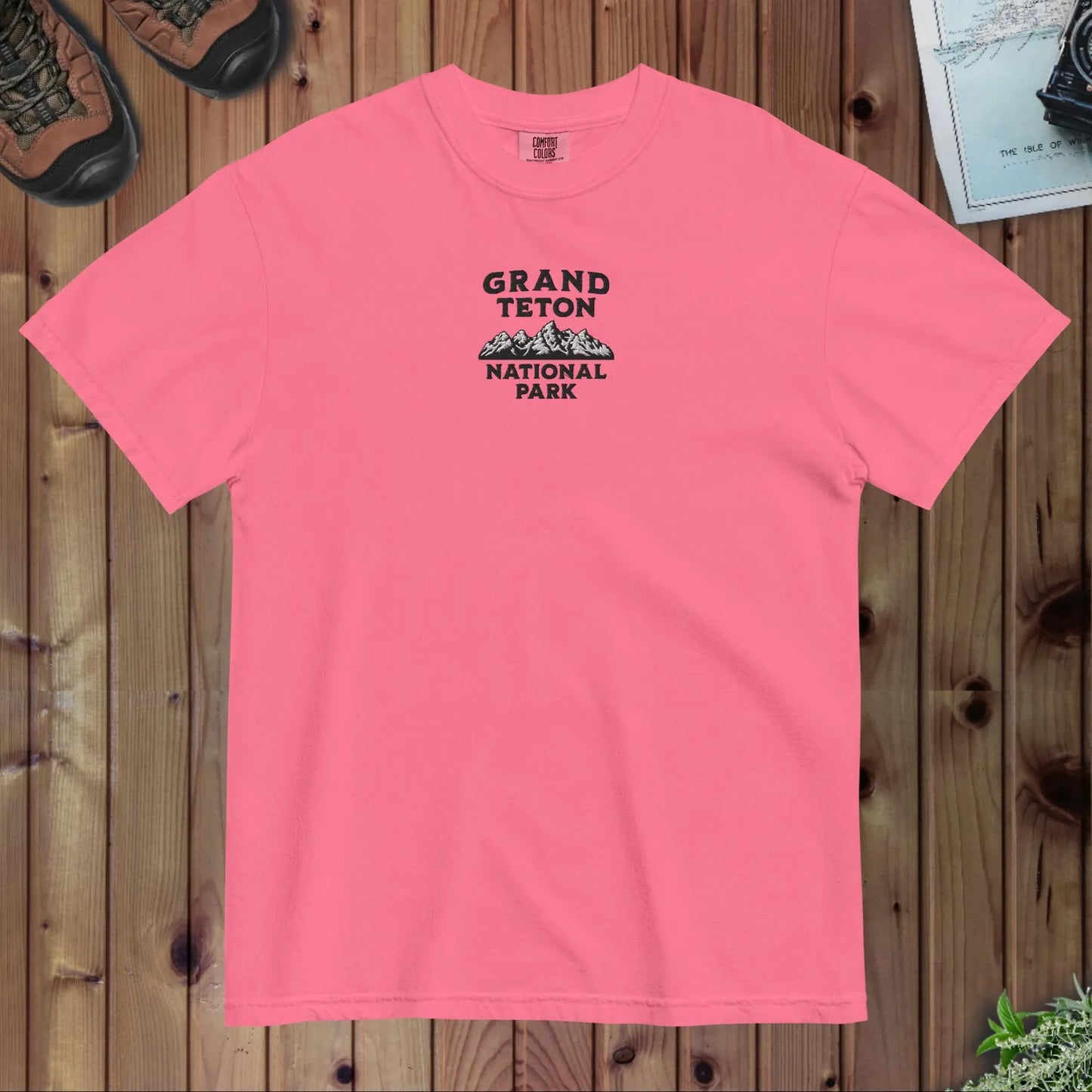 Grand Teton National Park premium embroidered t-shirt detail or alternate product view