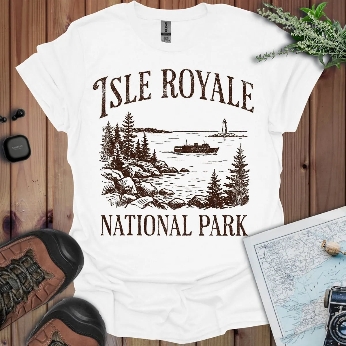 Isle Royale National Park classic graphic t-shirt alternate apparel color or product angle