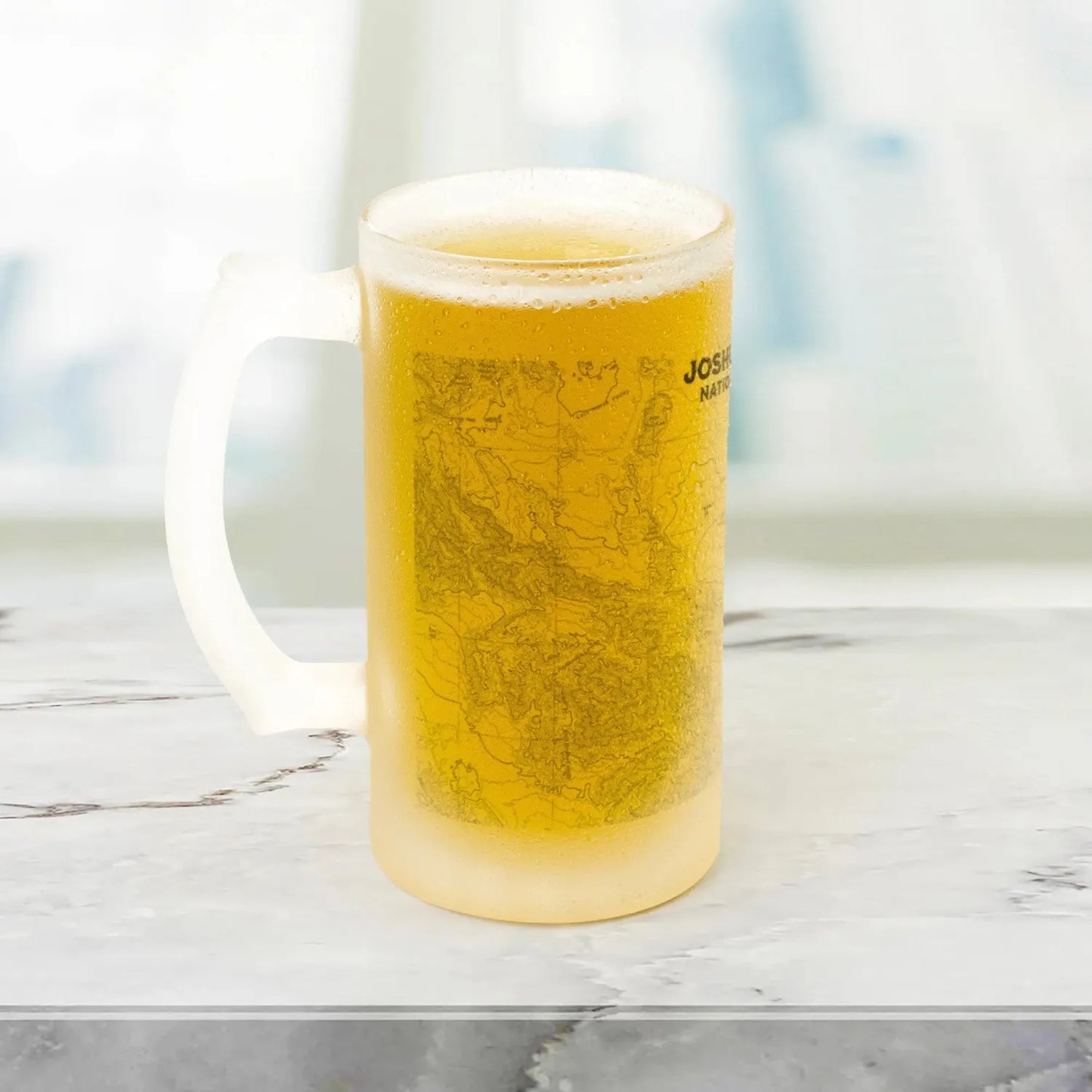Joshua Tree National Park topographic pint mug showing design detail or product variation