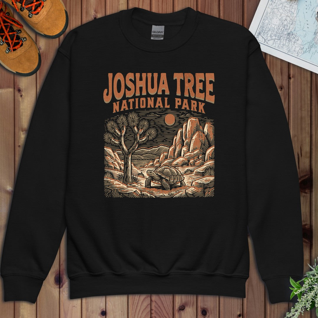 Joshua Tree National Park Desert Tortoise Youth Sweatshirt in Black
