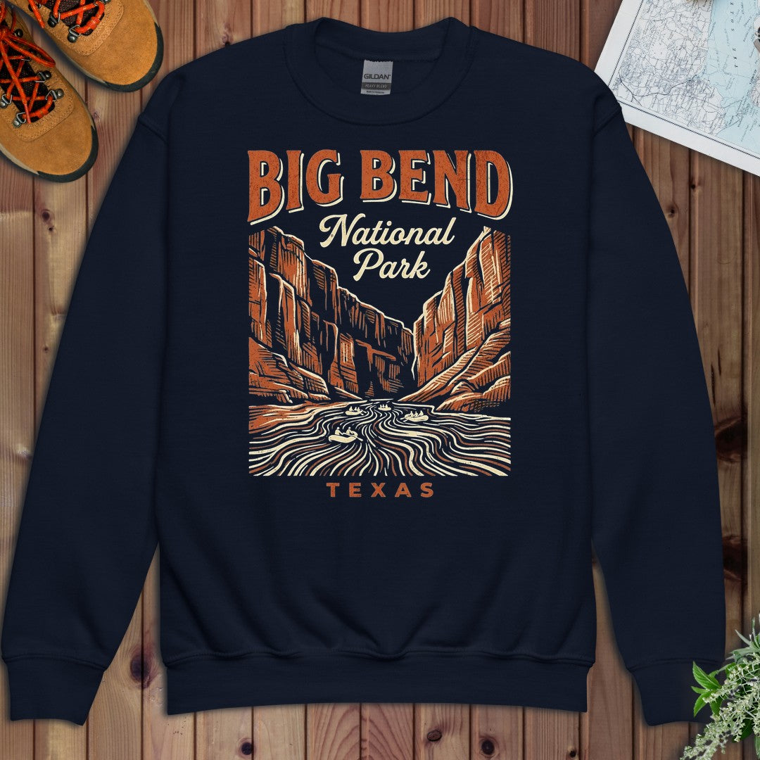 Big Bend National Park River Youth Sweatshirt in Navy