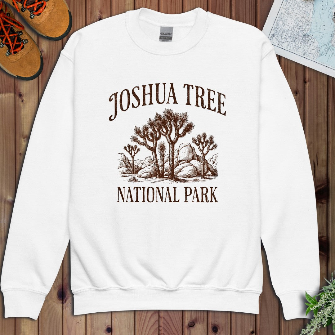 Joshua Tree National Park Rustic Youth Sweatshirt in White