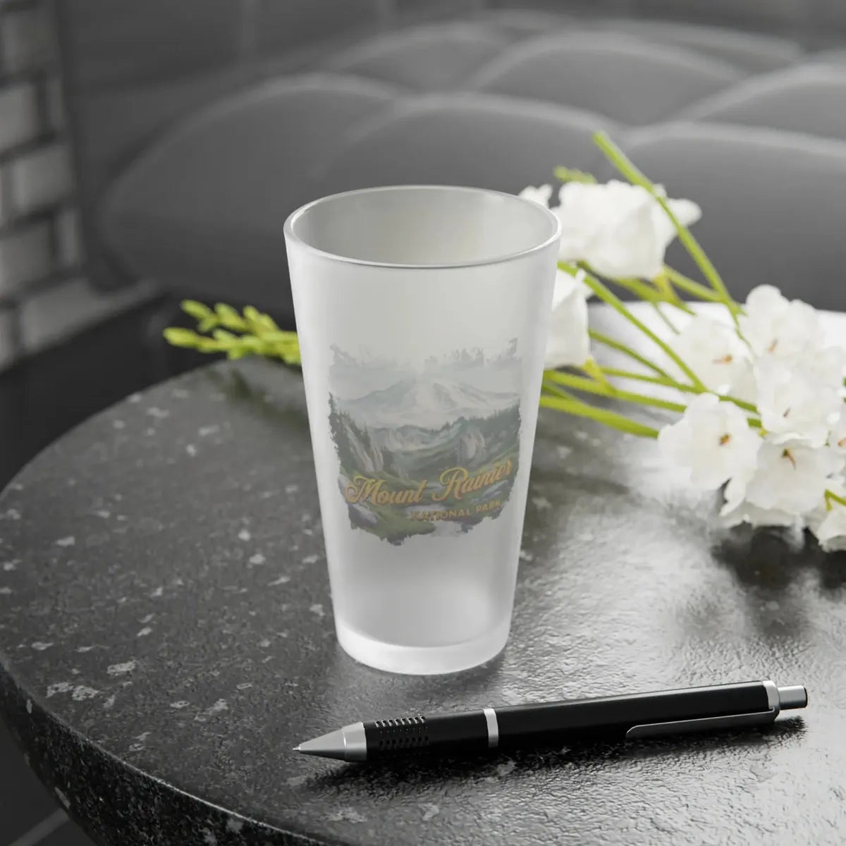 Mount Rainier National Park Frosted Pint Glass, 16oz – Parks Apparel