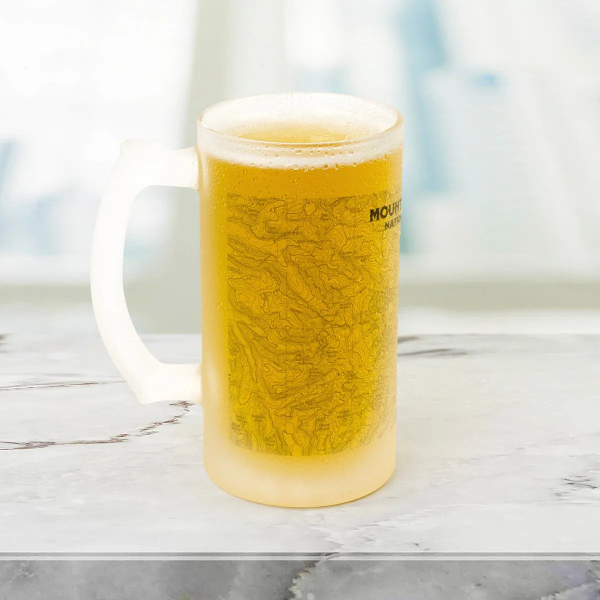 Mount Rainier National Park Topographic Pint Mug - Parks ApparelFrosted