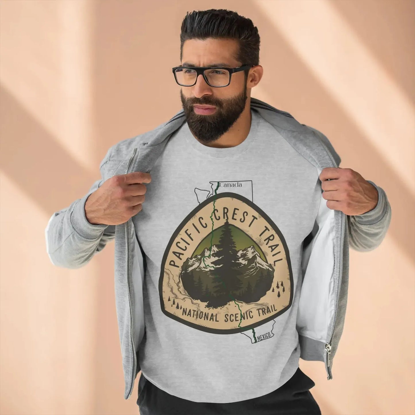 Pacific Crest National Scenic Trail PCT crewneck sweatshirt shown in alternate apparel color