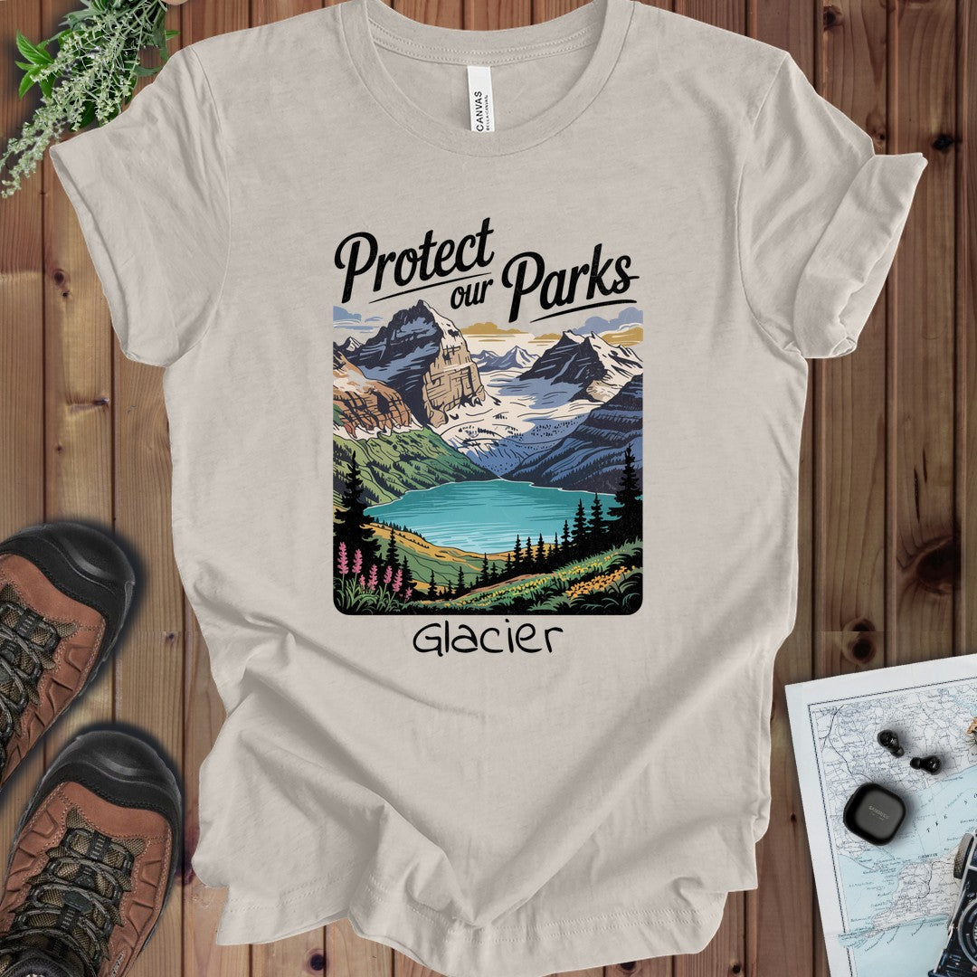 Protect Our Parks Glacier Kids Graphic T-Shirt in Heather Dust