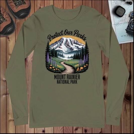Protect Our Parks Rainier Long Sleeve T-shirt - Parks ApparelLong - sleeve