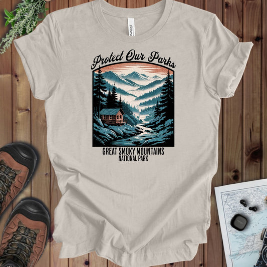 Protect Our Parks Great Smoky Mountains Kids Graphic T-Shirt in Heather Dust